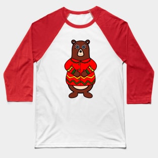 Funny Bear Beary Christmas Baseball T-Shirt